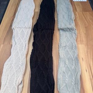 Cable Knit Leg Warmers - Black, Cream, Gray